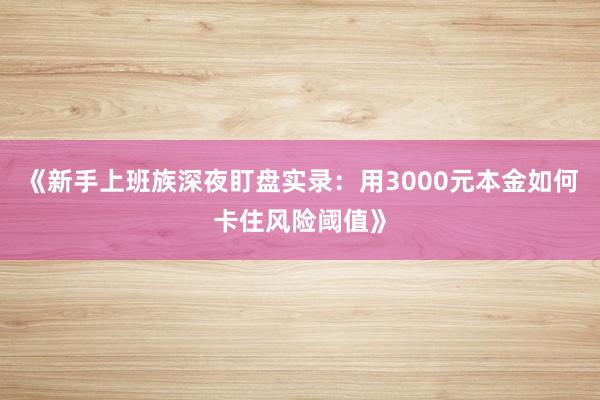 《新手上班族深夜盯盘实录：用3000元本金如何卡住风险阈值》