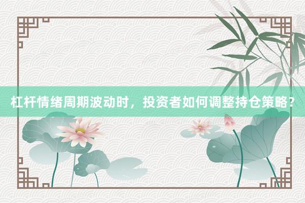 杠杆情绪周期波动时，投资者如何调整持仓策略？