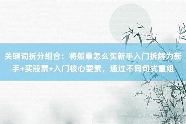关键词拆分组合：将般票怎么买新手入门拆解为新手+买般票+入门核心要素，通过不同句式重组